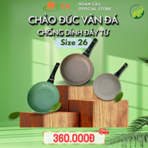 Chiếc Chảo Đúc Chống Dính Vân Đá HOCA Siêu Bền - Size 26